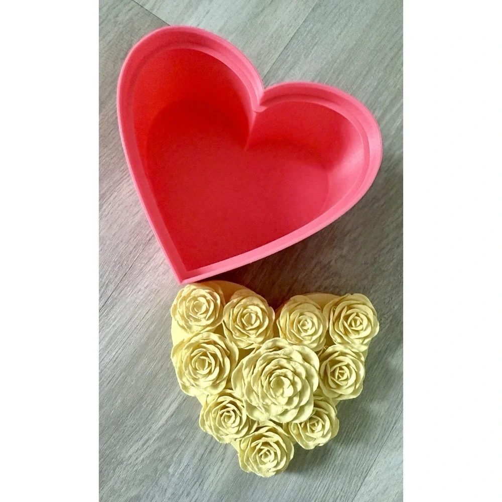Roses Heart Container Valentine's Day 3D‎ printed jewelry box gift